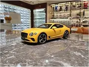 Scale Finished Model Car 1/18 Alloy Diecast for Bentley Continental GT Simulation Sports Car Model Collection Ornament Souvenir Miniature Replica Car (Size : Yellow)