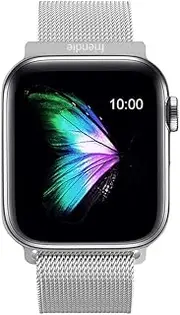 Stainless Steel Link Woven Mesh Infinite Loop Band - The Melbourne in Stainless Steel - Compatible with Apple Watch Size 38mm to 41mm