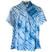 Callaway Opti-dri Women's Diagonal Tie Dye Print Zip Golf Polo Size S