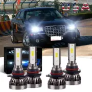 4x COB LED Headlight Kit Hi/Lo Beam Bulb 6000K For Chrysler 300C 2005-2009 (for: Chrysler)
