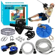 Zip Line Kit for Kids Adults : 100FT Up to 450Lbs - Quick Tighten Zipline for...