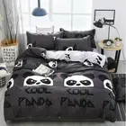 3D Cool Panda NAO8122 Bed Pillowcases Quilt Duvet Cover Set Queen King Fay
