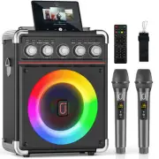 JYX Karaoke Machine +2 Wireless Microphones & Remote Control Party Speaker Gift