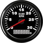 SKMWLMRAJ 6K/8K RPM Boat Tachometer for Diesel Gasoline Car Boat RPM Meter Gauge with Hourmeter Red Backlight 9~32V Automobile Tachometer(ZXA)