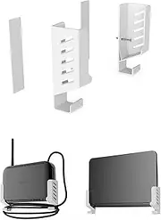 Laptop & WiFi Router Wall Mount Holder - Storage Rack Compatible with Laptops/Macbooks/TV Boxes/Network Switches/Modems/Audio Devices (White)