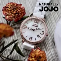 在飛比找momo購物網優惠-【NATURALLY JOJO】閃耀蝶貝數字陶瓷腕錶-白X玫