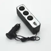 Triple 3 Socket Car Cigarette Lighter Charger Socket Adapter USB Power Supply