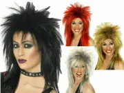 Rock Diva Wig 80s Mullet Punk Ladies Fancy Dress Tina Turner Costume Wig
