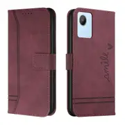 Closure Case with Flip Wallet Stand Function Cover for Oppo Realme C30 - Red