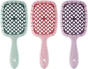 Paddle Hair Comb,Massage Brush Frizz With Soft Bristles 3x | Hair Style Bathroom Accessories Care Tools For Men And Women
