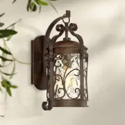 Conway Rustic Outdoor Wall Light Fixture Oil Rubbed Bronze Scroll 17 1/2" Porch