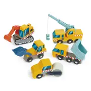 5pc Tender Leaf Toys Construction Car Set Kids/Children 17cm Wooden Toy 3y+