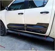 Compatible for Hilux Revo Rocco 20212022 2023 ABS Matte Black Car Side Skirt Bumper Side Door Body Trim Cover