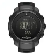 Mens Carbon Fiber Case Running Swimming Waterproof 50m Sports Digital Watch with Altimeter & Barometer Compass
