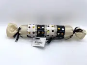 Wild Eye Designs Black/White Enamel Polka Dot Pattern Napkin Rings Set Of 4 New