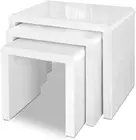 Coffee Table Set of 3 Bedside Bed Side Sofa Nesting Tables Laptop Desk High Glos