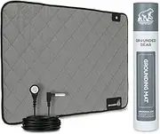 Premium Grounding Mat for Feet, Soft Cotton & Silver Fiber, Comfort for Sleep & Wellness, Grounding Pad for Anti-Aging & Inflammation, Grounding Mat for Bed and Desk (24x16) (Grey)
