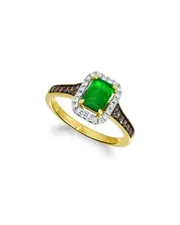 Le Vian Balance 14K Two-Tone 1.01 ct. tw. Diamond & Emerald Half-Eternity Ring
