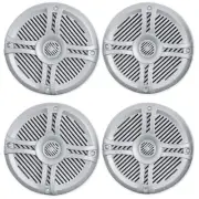 (4) Rockville RMSTS65S 6.5" 1600w Waterproof Marine Boat Speakers 2-Way Silver