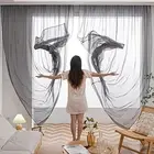 Window Grey Sheer Curtains 63 Inches Length 2 Panels Voile Light Filtering