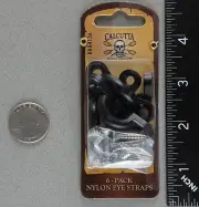Calcutta 6 Pack 1-7/8" Long Black Nylon Eye Straps BR54136 Kayak Paddlesports