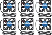 6Pcs 40mm x10mm DC 5V USB Brushless Cooling Fan, Dual Ball Bearing, Quiet Operation, 4010 Small Computer Fan