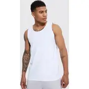 Mens White Basic Vest