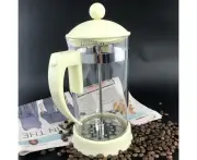 Yellow 1000ml Tea Coffee Maker Tea Pot Macaron Color French Press Coffee Plunger Glass