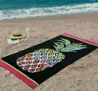 Better Homes & Gardens Pineapple w. Black Oversized Beach / Pool Towel 38"x72"