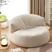 Bean Bag Chair Lazy Sofa Tatami Single Casual Small Apartment Sofa Balcony Bedroom Living Room (No Filling)(White)