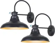 Dusk to Dawn LED Outdoor Barn Lights - 2 Packs Farmhouse Gooseneck Exterior Ligh