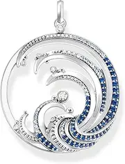 [Thomas Sabo] Women's Wave Pendant Necklace with Blue Stones