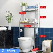 2/3 Tiers Storage Rack Over Toilet/Bathroom/Laundry/Washing Machine Shelf Unit Organizer #01