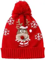 Christmas Hats Beanie Sweater Xmas Knitted Red Polyester Hat for Kid Adult Holiday New Year Party zhengpingpai