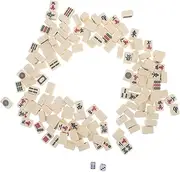CORHAD Mini Mahjong Set Small Mahjong Kit for Travel Fun Game Set for Beginners 22mm