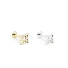 14K REAL Solid Gold Diamond Starburst Stud Cartilage, Helix, Tragus, Conch