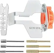 Chainsaw Sharpening Attachment Kit - 8Pcs Chain Saw Blade Teeth Sharpener Set with Angle Guide and Diamond Burr Grinding Stone Files, Drill Power Tool Accessories for Gardening Lawn Mower Chainsaw