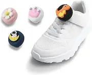 4 Pack Cute Cartoon AirTag Holder for Kids 16 Pcs Replaceable Fun Characters Hidden Silicone AirTag Tracker Cases for Children Shoes(Black & White & Pink & Blue)