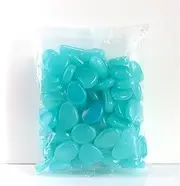 Luminous Stone Indoor/Outdoor Fish Tank - Create a Magical Garden with Absorbent Light Emitting Stones for Kids，100pcs Glowing Luminous Stone，Each Approximately 0.86 inches.(Light Blue)