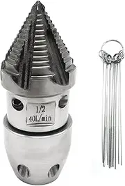 1/2 NPT Sewer Jetter Rotating Nozzle for 40 L/min Pressure Washer Cleaning Nozzle,Quickly Rotating Stainless Steel Drain Pipe Cleaning Nozzle (Silver Head)
