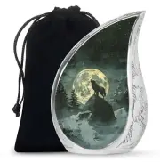 Wolf Howling Urn For Ashes For Women - Cremation Urns For Dad - 10 Inch