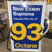 Vintage Exxon Gasoline Advertising Poster New Exxon Unleaded 93 Octane