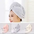 Solid Color Drying Hair Towel Coral Fleece Bath Towel Durable Shower Hat Women