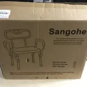 SANGOHE SHOWER CHAIR - HEAVY DUTY WITH BACK REST - NEW OPEN BOX