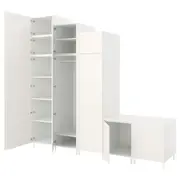 PLATSA wardrobe with 9 doors, white Sannidal/white, 300x57x271 cm