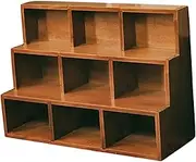 Wood Ladder Lattice Bracket Wall Shelf for Collectibles and Figurines, as described, 37.5cmx14cmx27cm