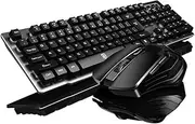 Keyboard and Mouse Combo,2.4G Wireless Mechanical Hand Feel Ergonomic Multimedia Gaming Keyboard +1600DPI Optical Mouse+Mice Pad for Laptop PC Smart TV MacBook (Black)