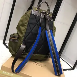 雅格時尚精品代購 Burberry 巴寶莉  馬術風明線 (綠)典藏軍風後背包美國outlet代購