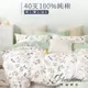 【床寢時光】台灣製100%純棉被套床包枕套組/鋪棉兩用被套床包組(單人/雙人/加大-碧水盈枝)
