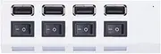 SHU-Store Fit for USB 2.0 Hub USB Hub 2.0 Multi USB Splitter Hub Use Power Adapter 4/7 Port Multiple Expander 2.0 USB Hub with Switch Fit for PC (Color : 4 Port White)